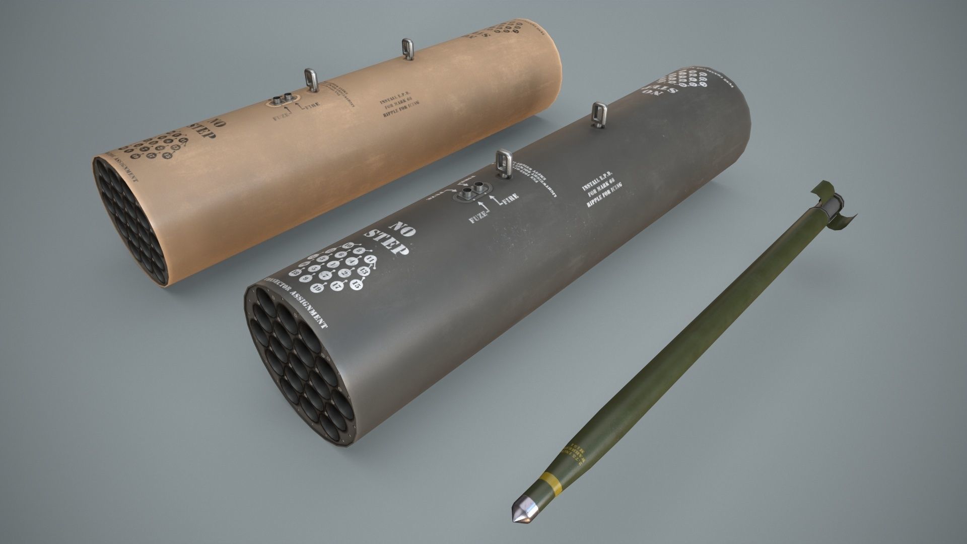 Missile Launcher M-261 Low-poly 3D model_2