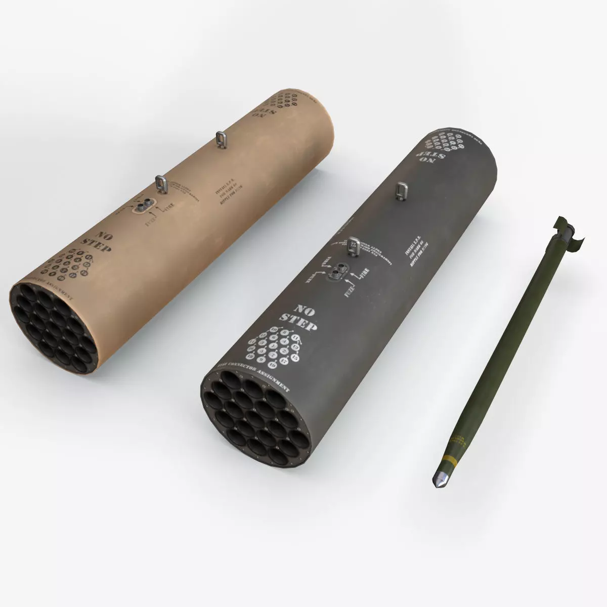 Missile Launcher M-261 Low-poly 3D model_0