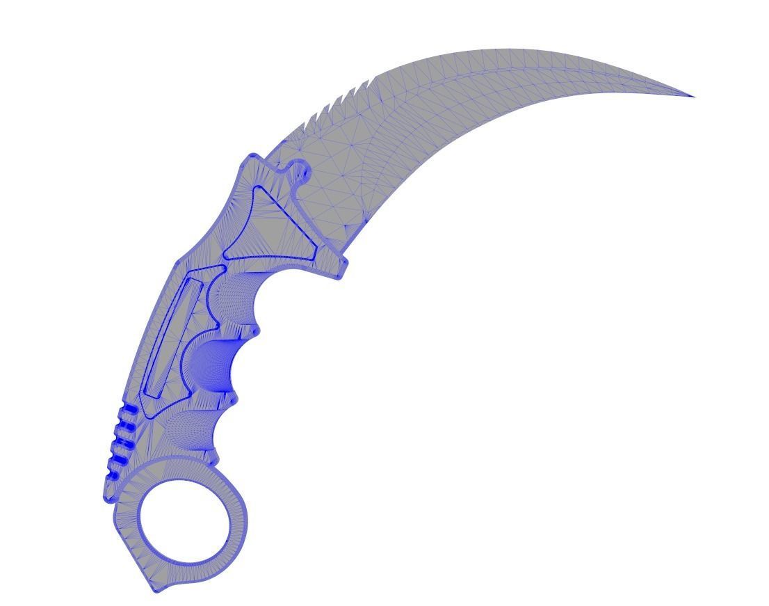 CSGO Dagger Knife Low-poly 3D model_14