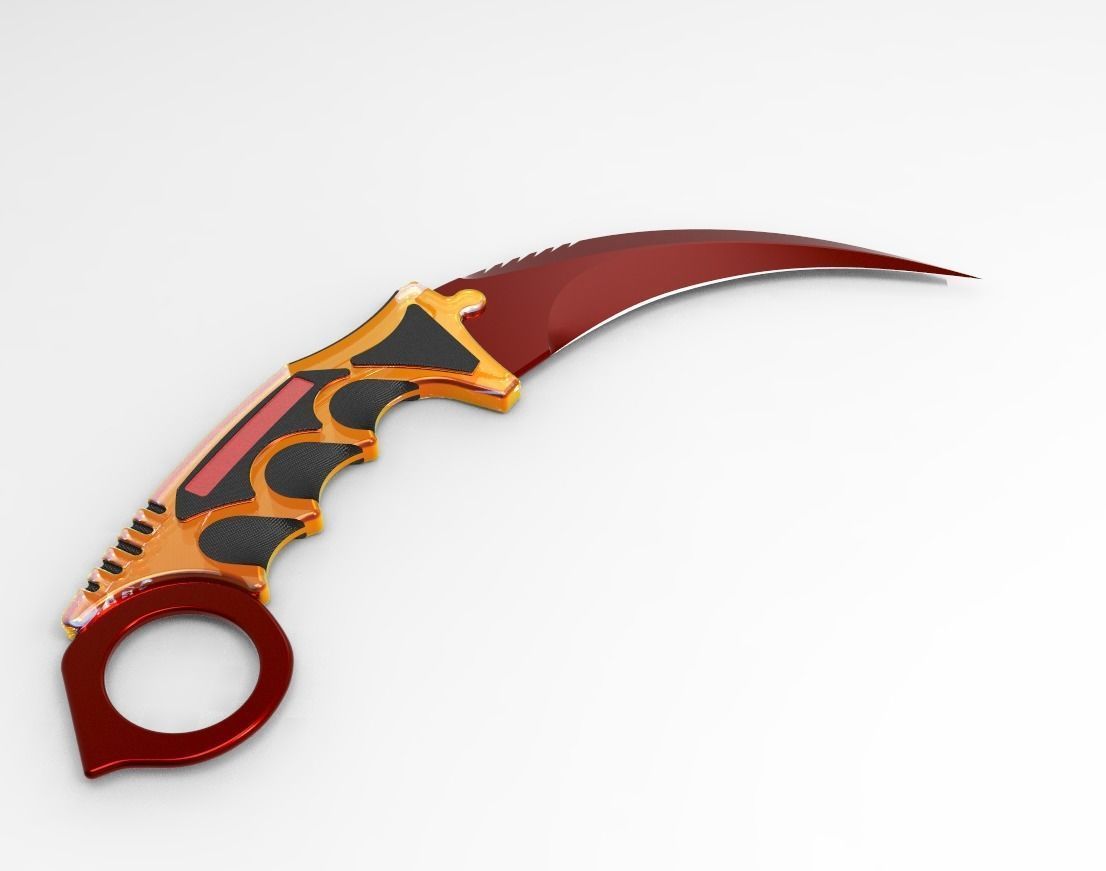 CSGO Dagger Knife Low-poly 3D model_10