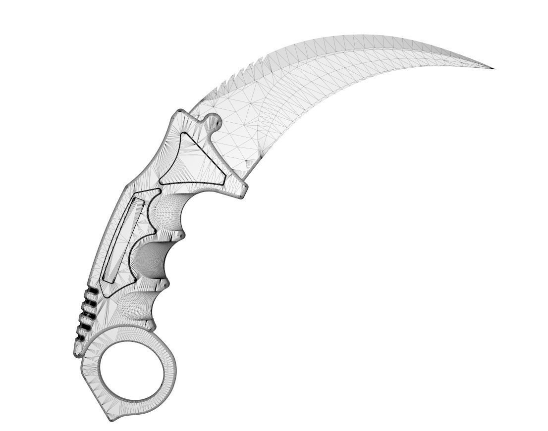 CSGO Dagger Knife Low-poly 3D model_15