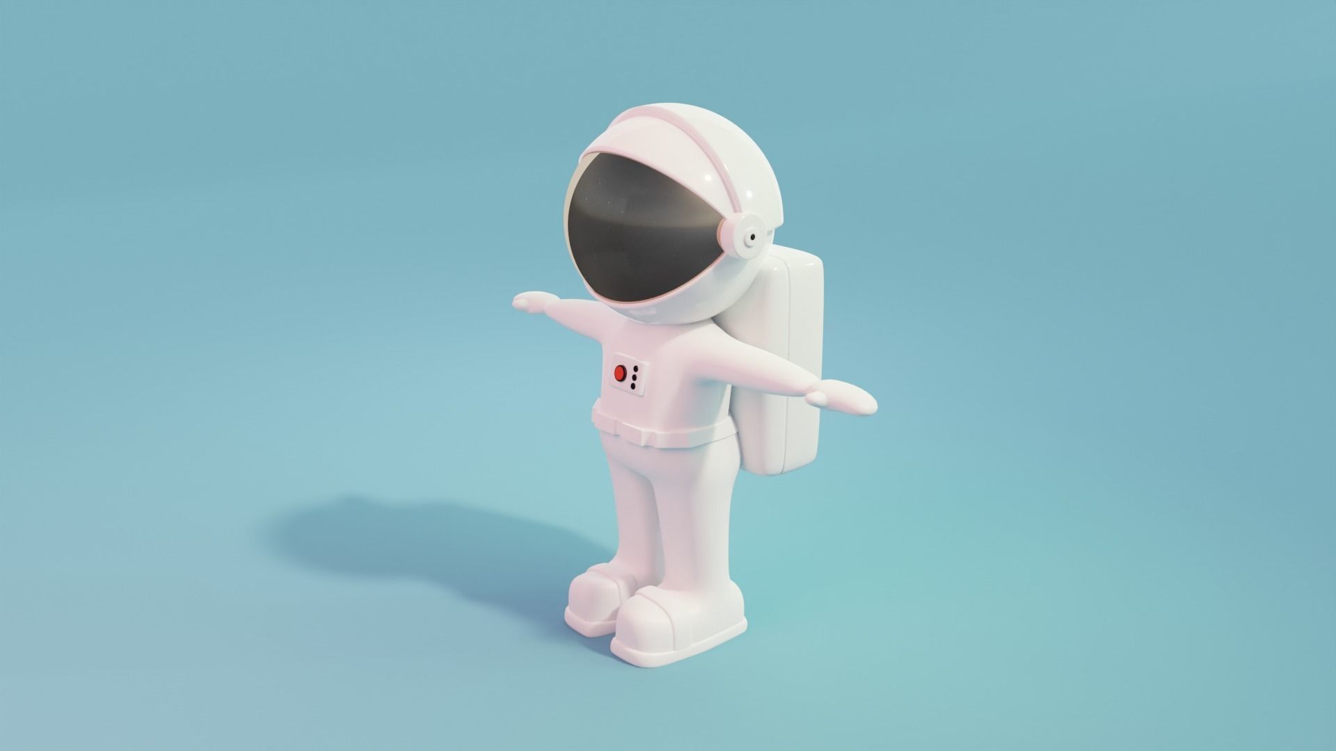 Astronaut - Space man character - toy - cartoon Low-poly 3D model_1