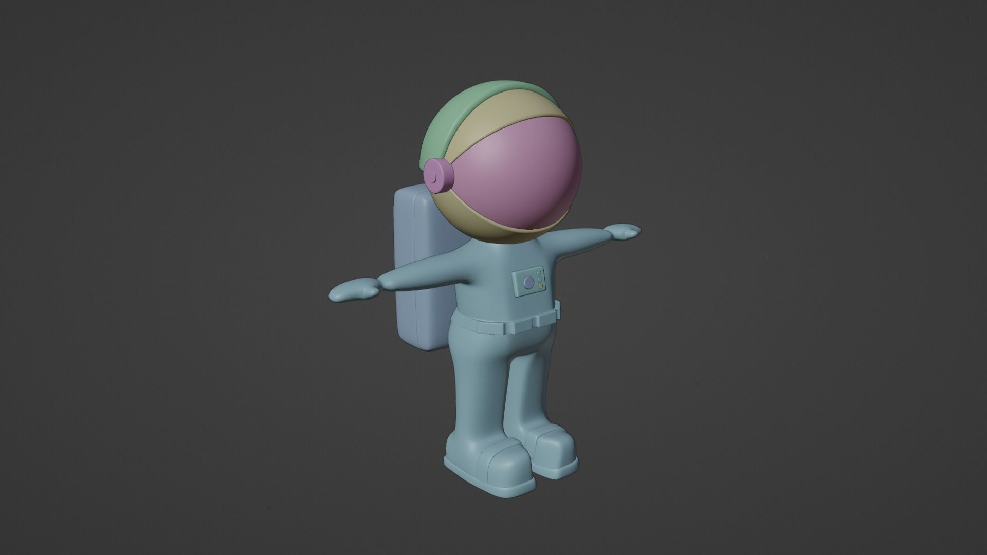 Astronaut - Space man character - toy - cartoon Low-poly 3D model_8