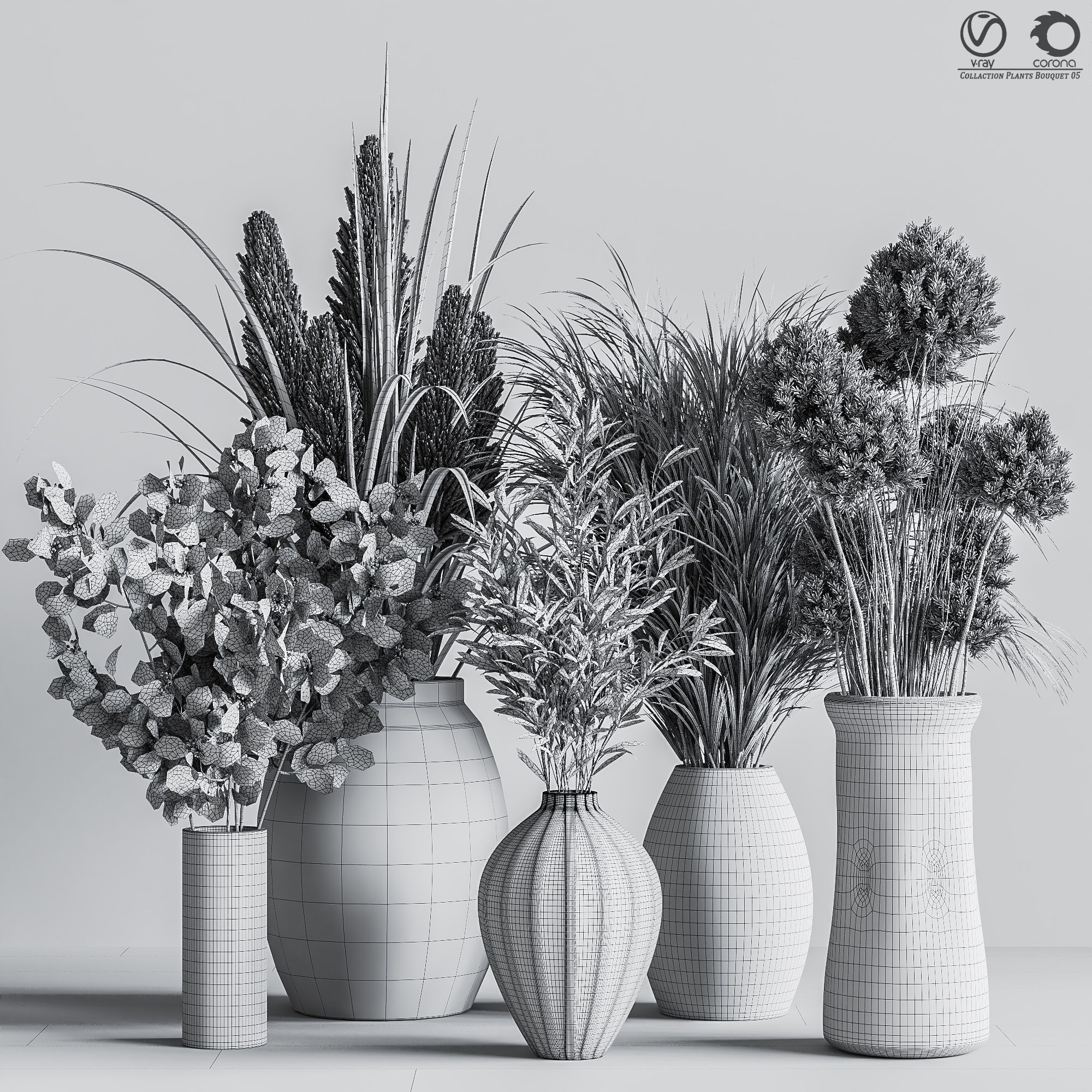 Collaction Plants Bouquet 05 3D model_6