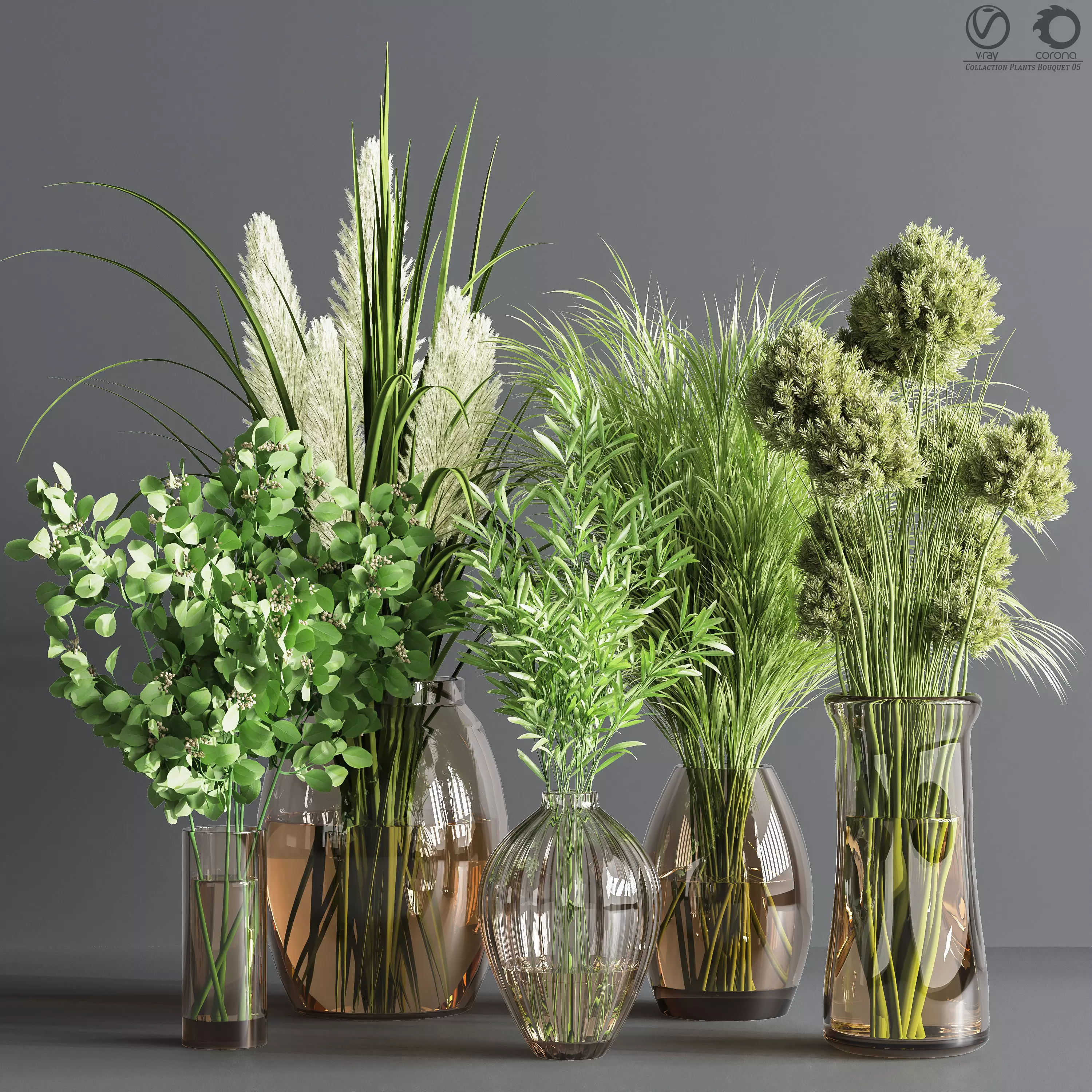 Collaction Plants Bouquet 05 3D model_0
