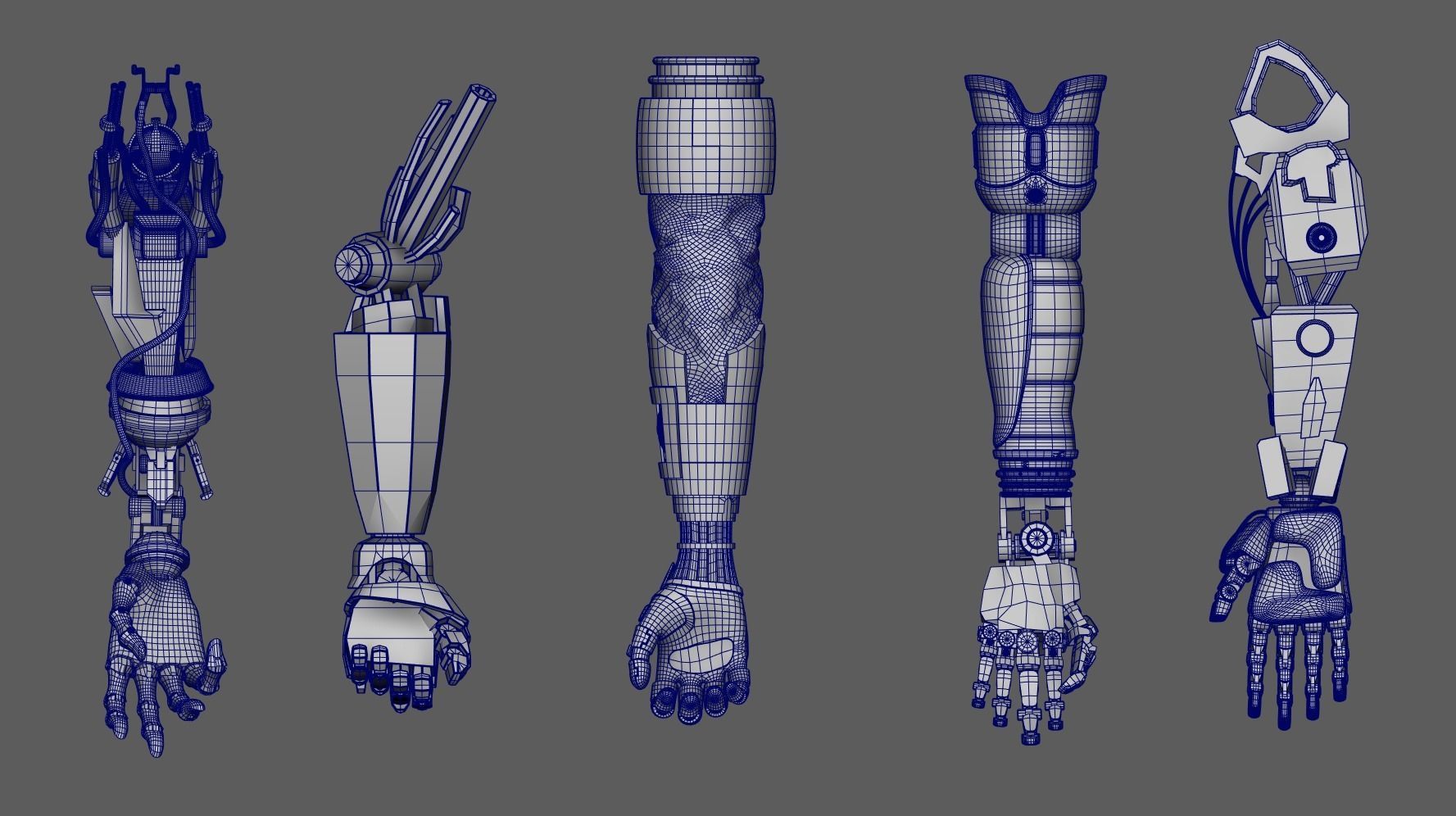 Hard Surface Robot Arms pack 3D model 3D model_2
