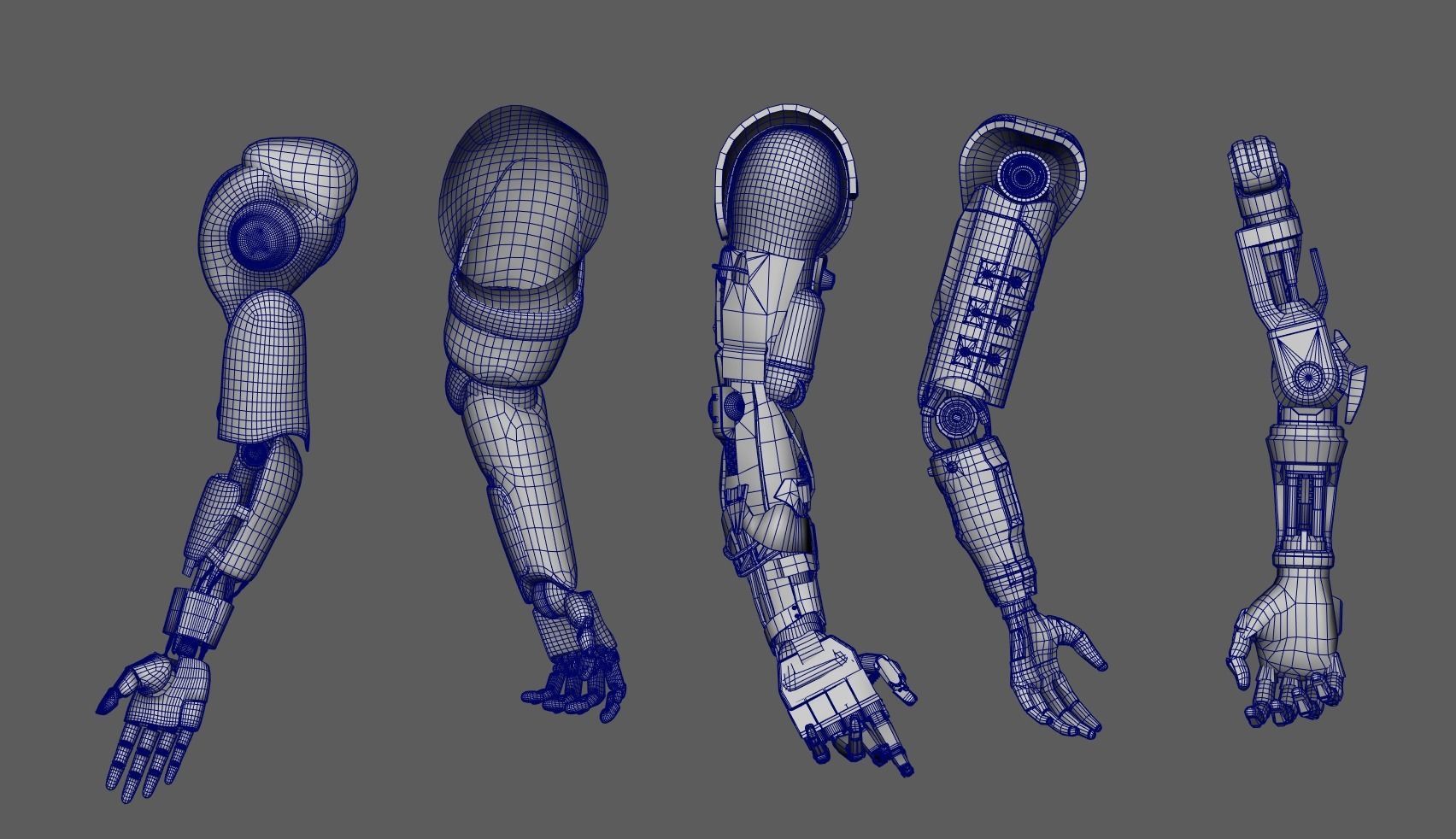 Hard Surface Robot Arms pack 3D model 3D model_1