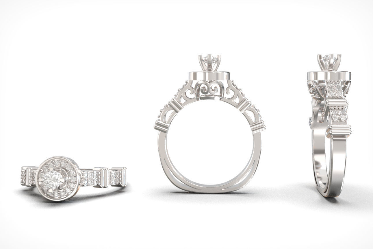 solitaire ring 10 3D print model_2