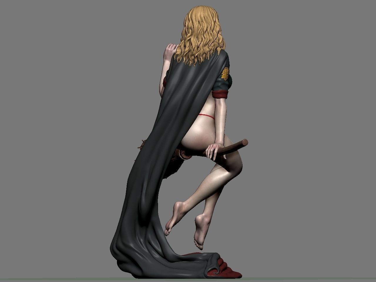 Hermione Adult on the Broomstick 3D print model_10