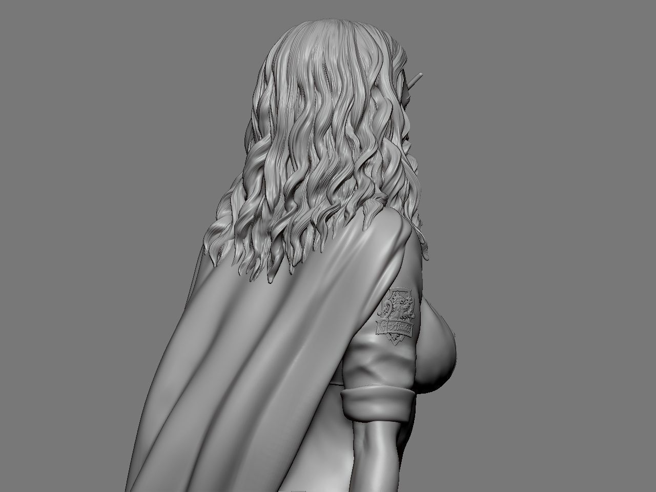 Hermione Adult on the Broomstick 3D print model_27
