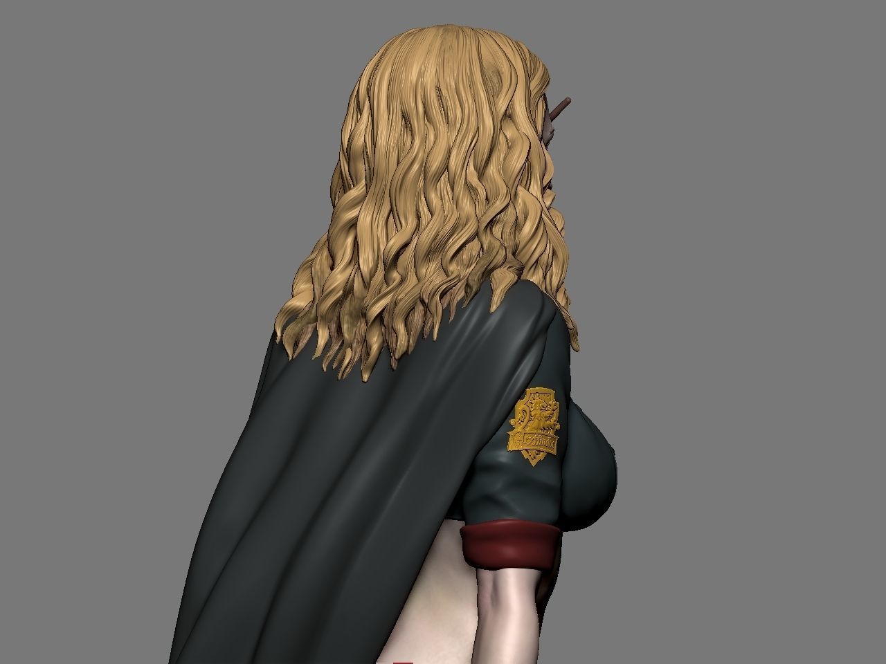 Hermione Adult on the Broomstick 3D print model_26