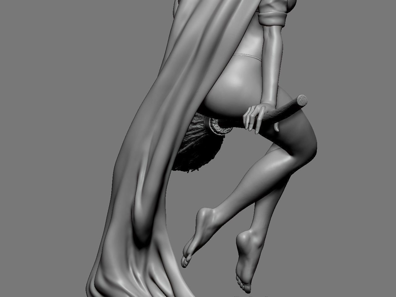 Hermione Adult on the Broomstick 3D print model_43