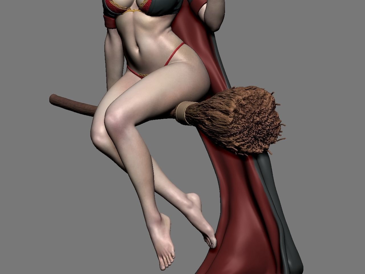 Hermione Adult on the Broomstick 3D print model_34