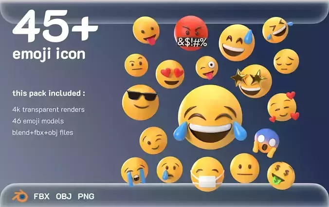 emoji pack 3D model