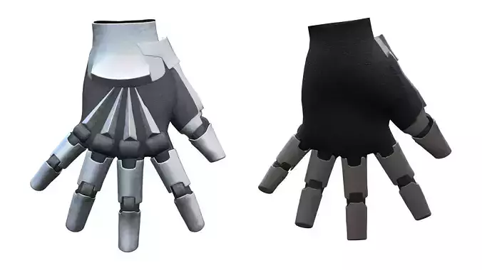 Sci-fi Robotic Gloves Low-poly 3D model