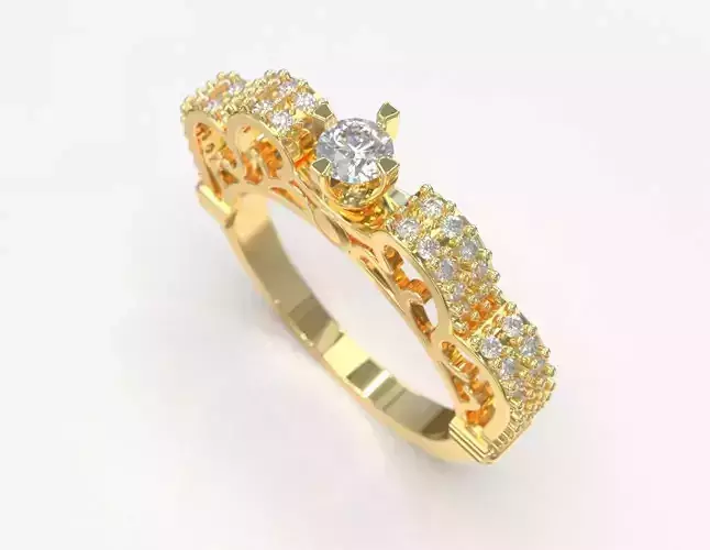 solitaire ring 12 3D print model