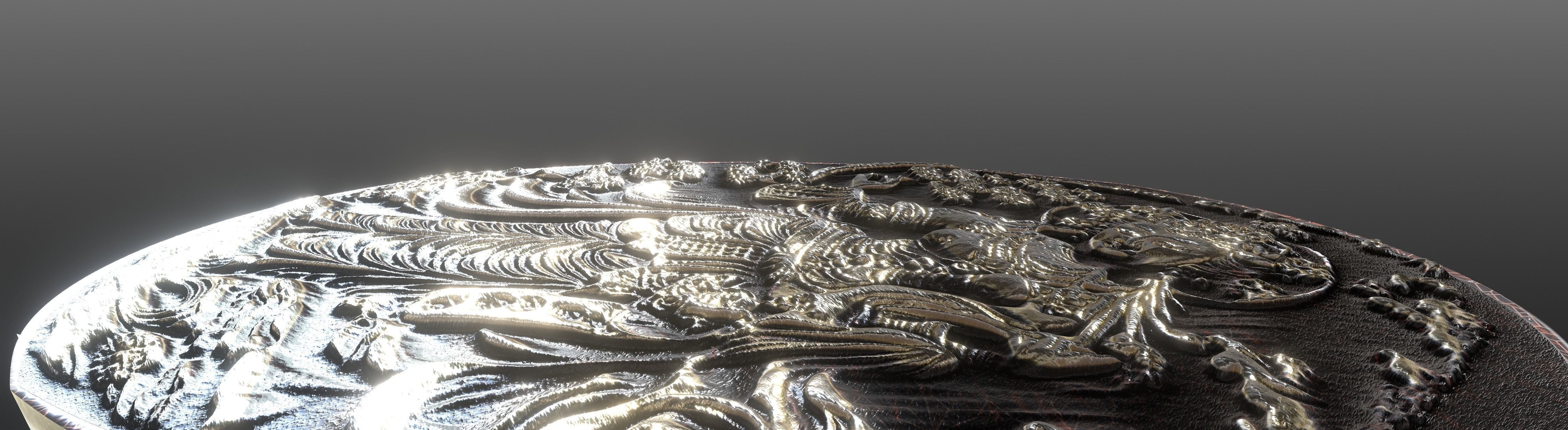 Ancient oriental sacre decorative basrelief Low-poly 3D model_42