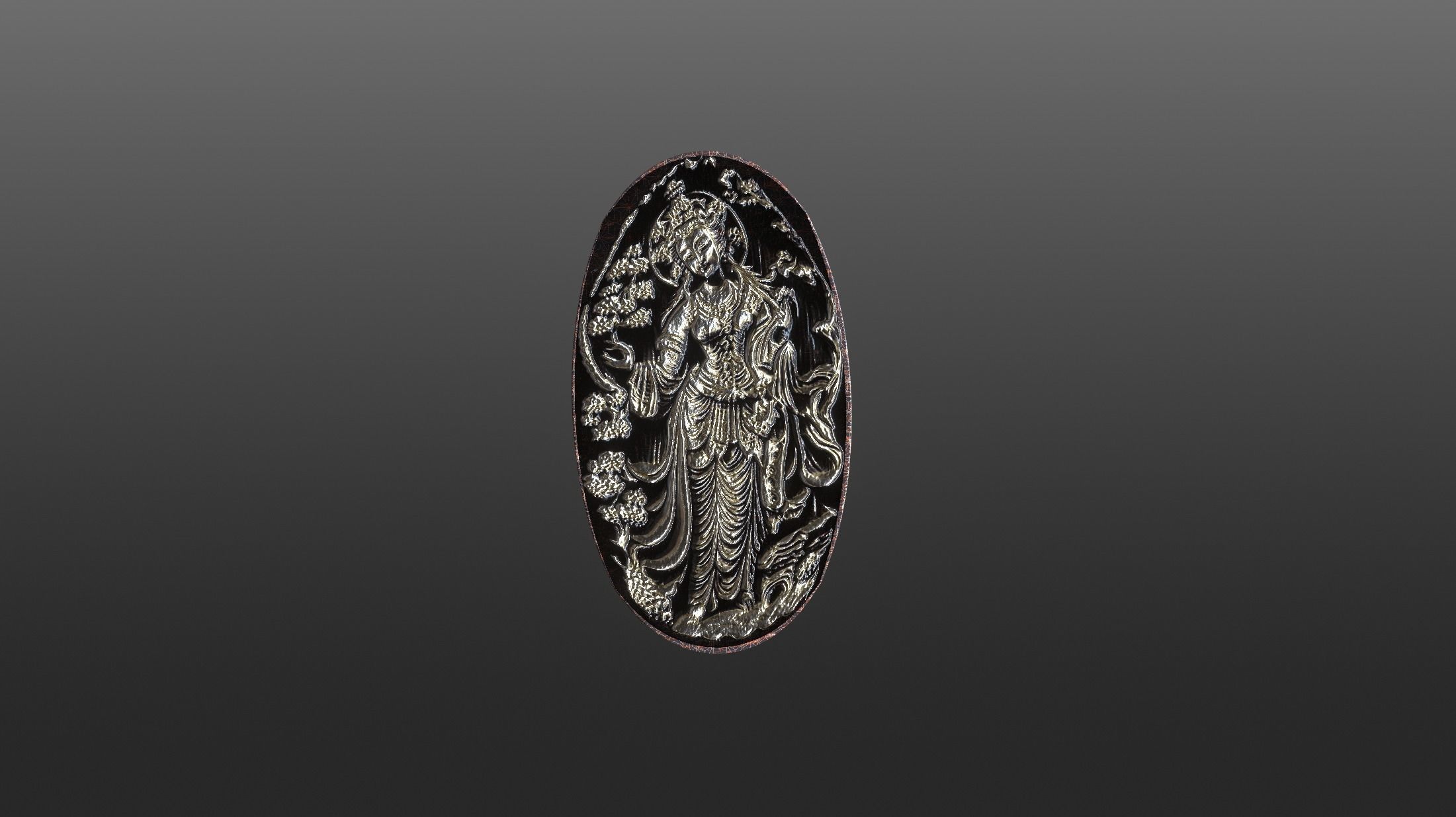 Ancient oriental sacre decorative basrelief Low-poly 3D model_33