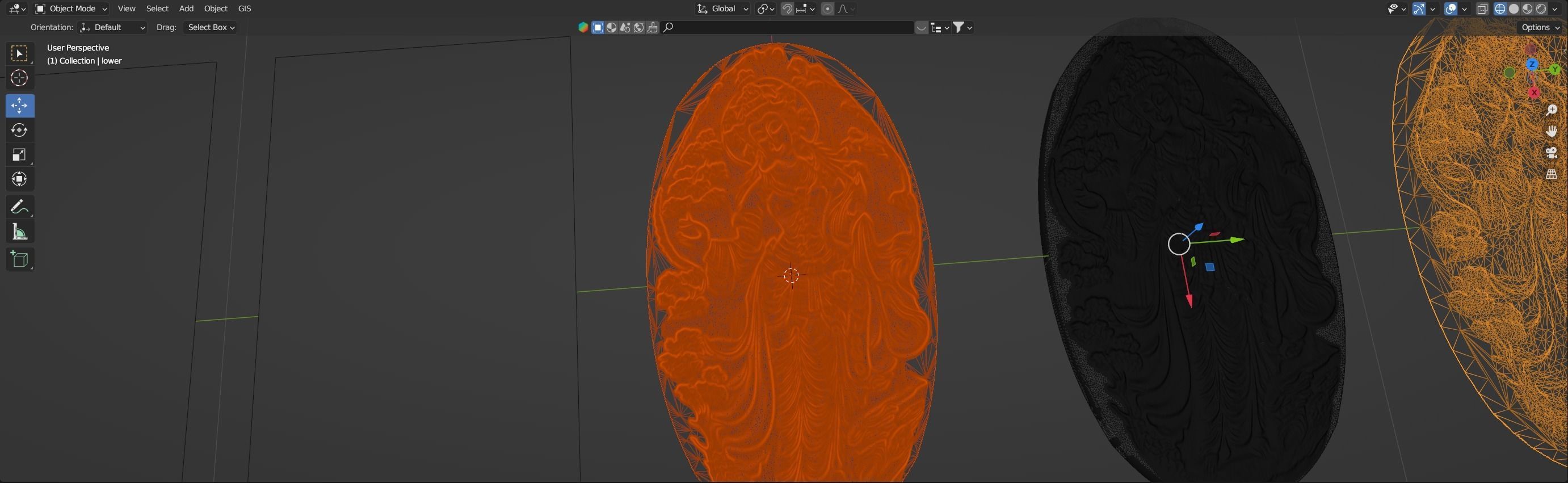 Ancient oriental sacre decorative basrelief Low-poly 3D model_48