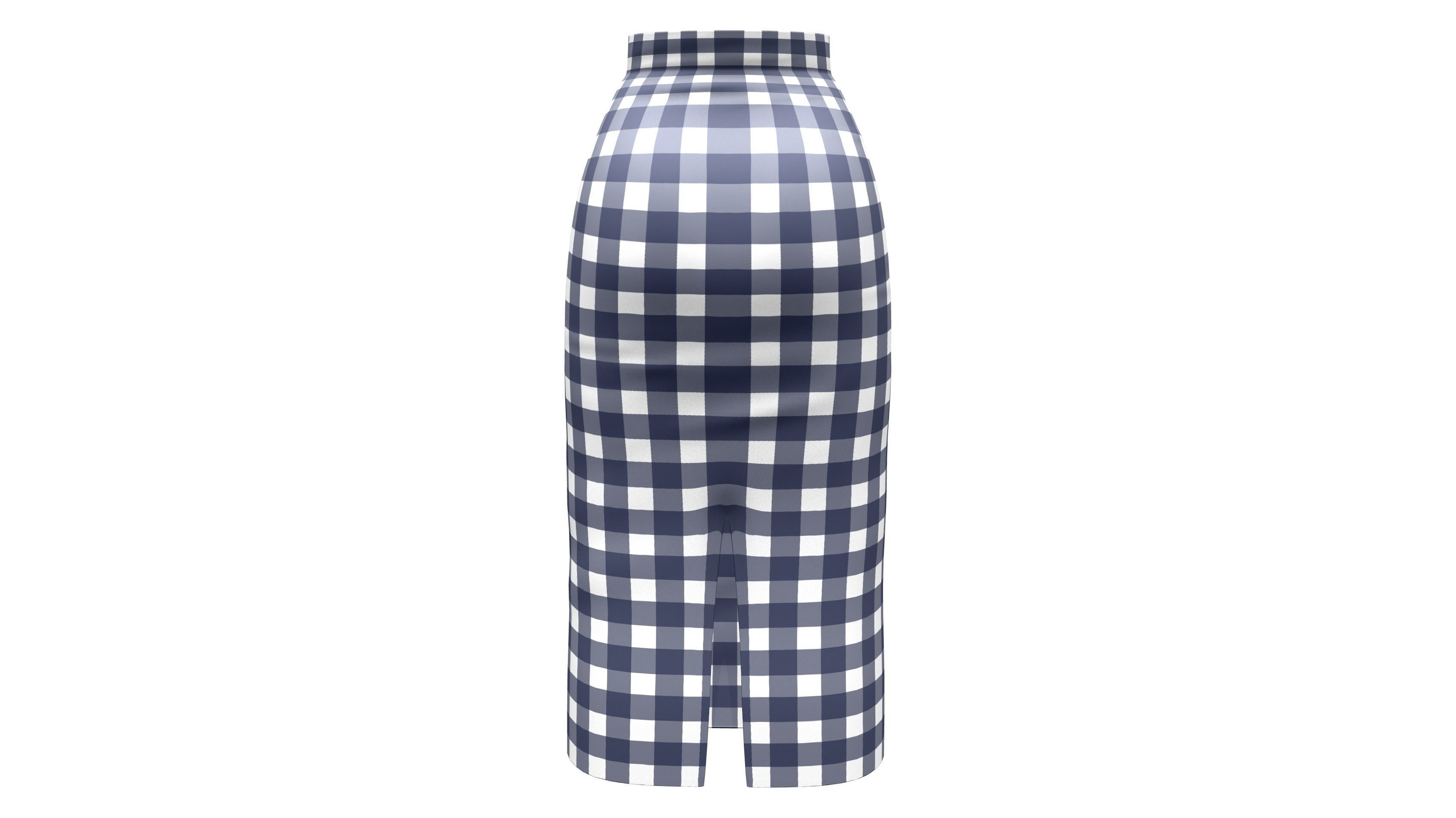 3D model Checkered Patterns BelowKnee Pencil Skirt VR / AR / lowpoly