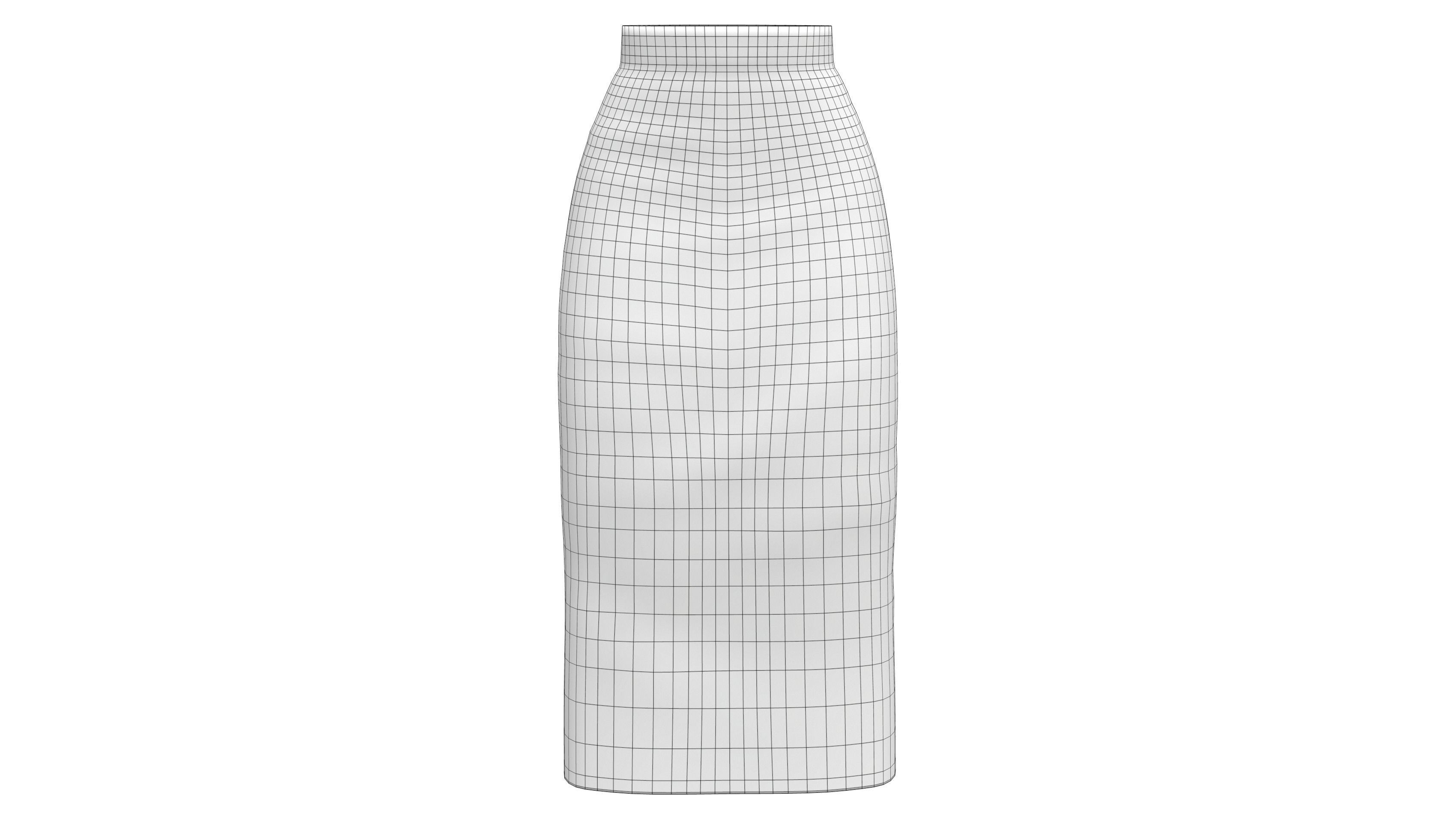 3D model Checkered Patterns BelowKnee Pencil Skirt VR / AR / lowpoly