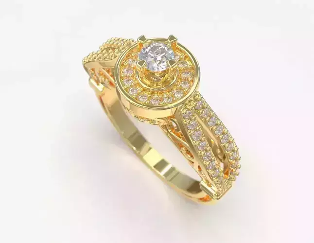 solitaire ring 13 3D print model