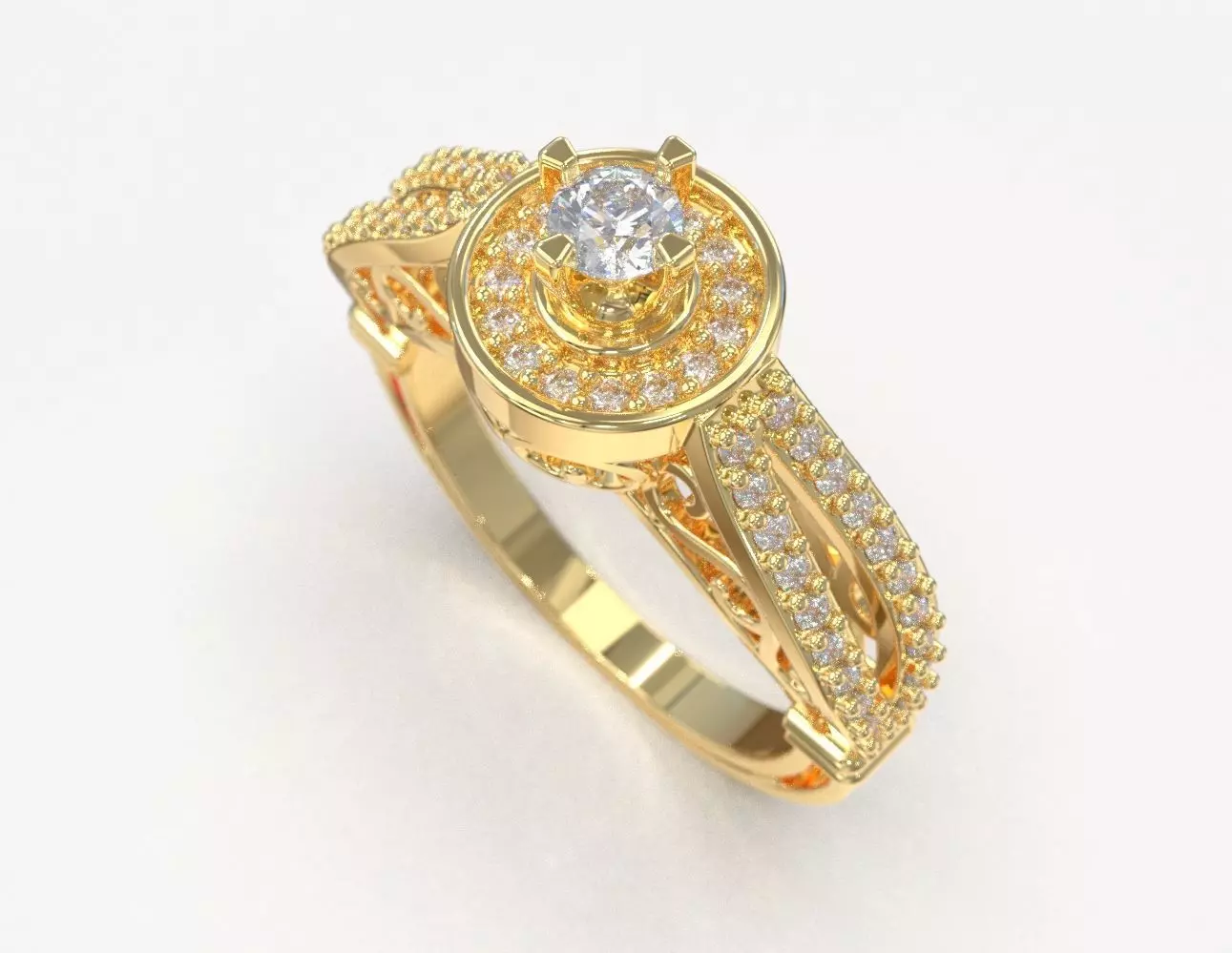 solitaire ring 13 3D print model_0