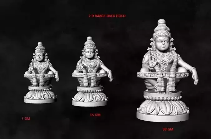 AYYAPPA KUMARA SWAMI LOCKET 2D  GOLD SILVER