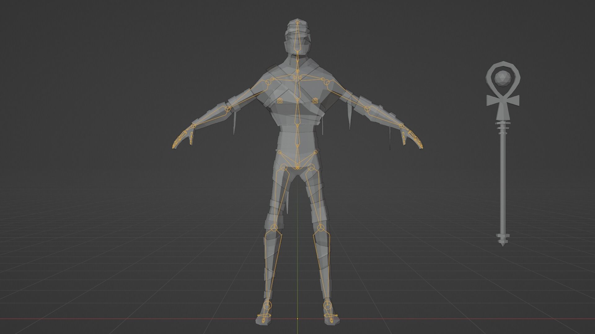 Mummy from Egypt Corpse in bandages Gameready Rigged Low-poly 3D model_5
