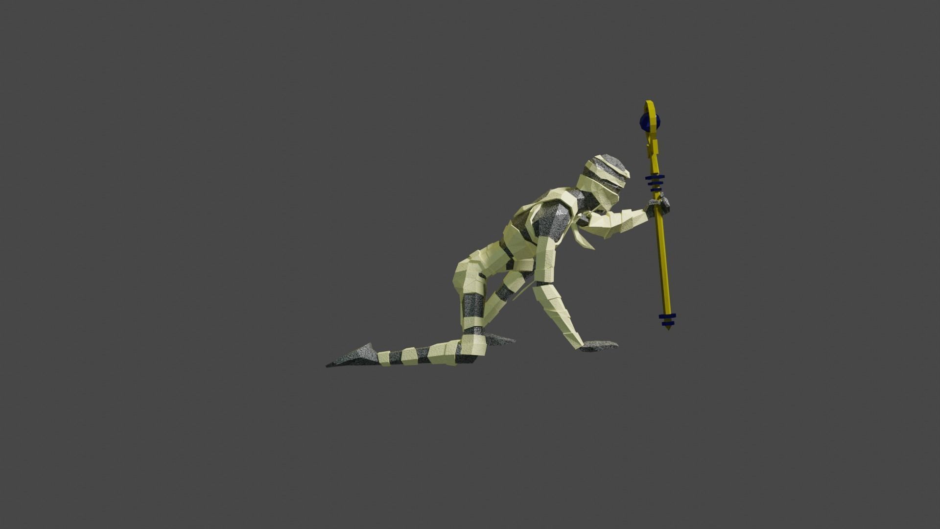 Mummy from Egypt Corpse in bandages Gameready Rigged Low-poly 3D model_2