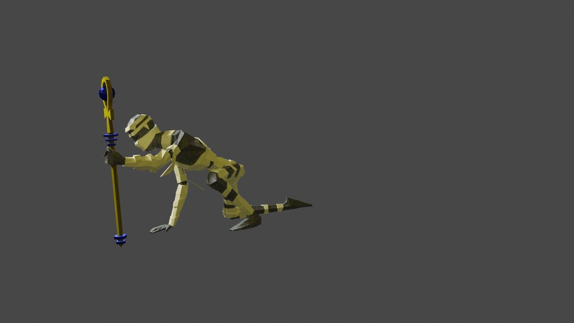 Mummy from Egypt Corpse in bandages Gameready Rigged Low-poly 3D model_3