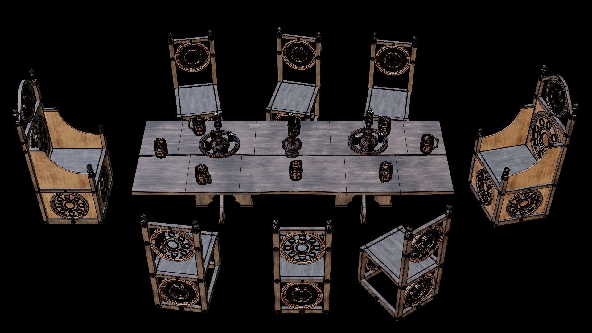 PBR WOOD FURNITURES - Asset - 04  - 4K Textures Game Ready Low-poly 3D model_19