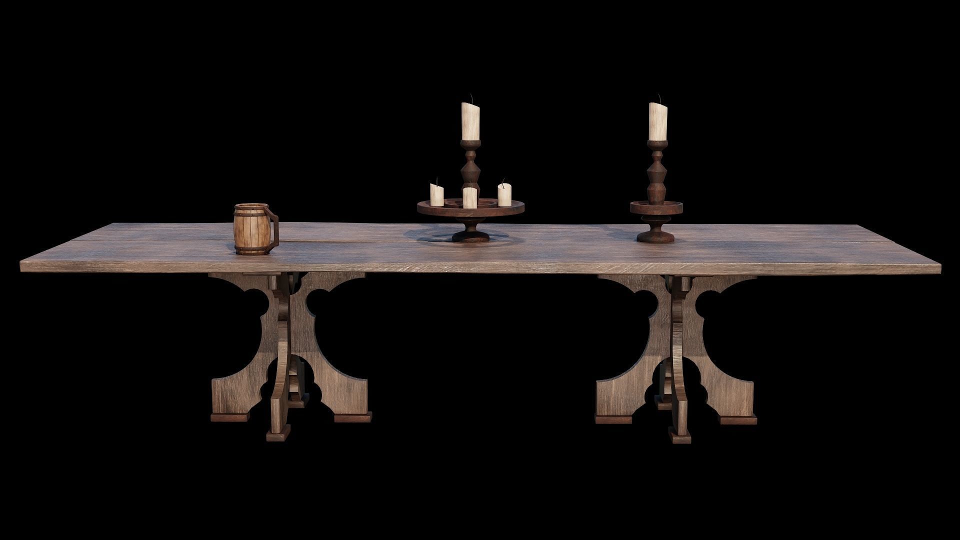 PBR WOOD FURNITURES - Asset - 04  - 4K Textures Game Ready Low-poly 3D model_12