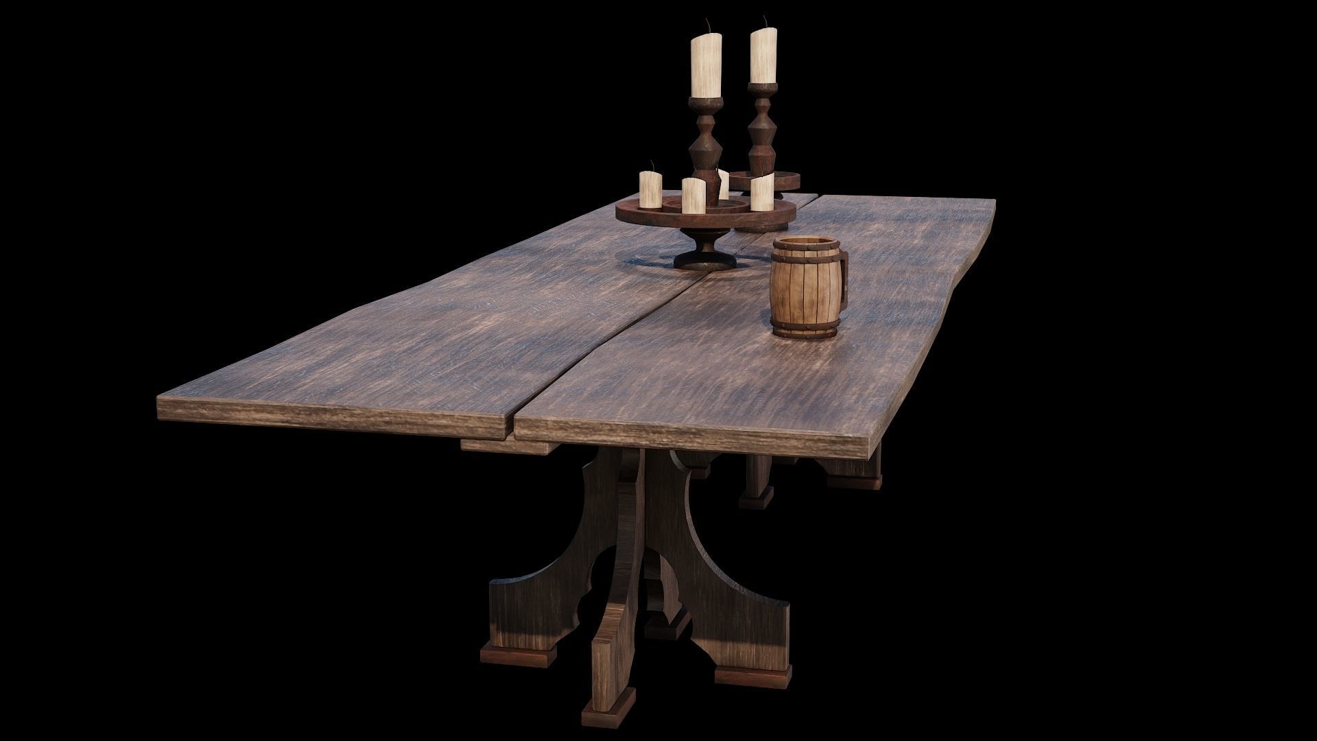 PBR WOOD FURNITURES - Asset - 04  - 4K Textures Game Ready Low-poly 3D model_15