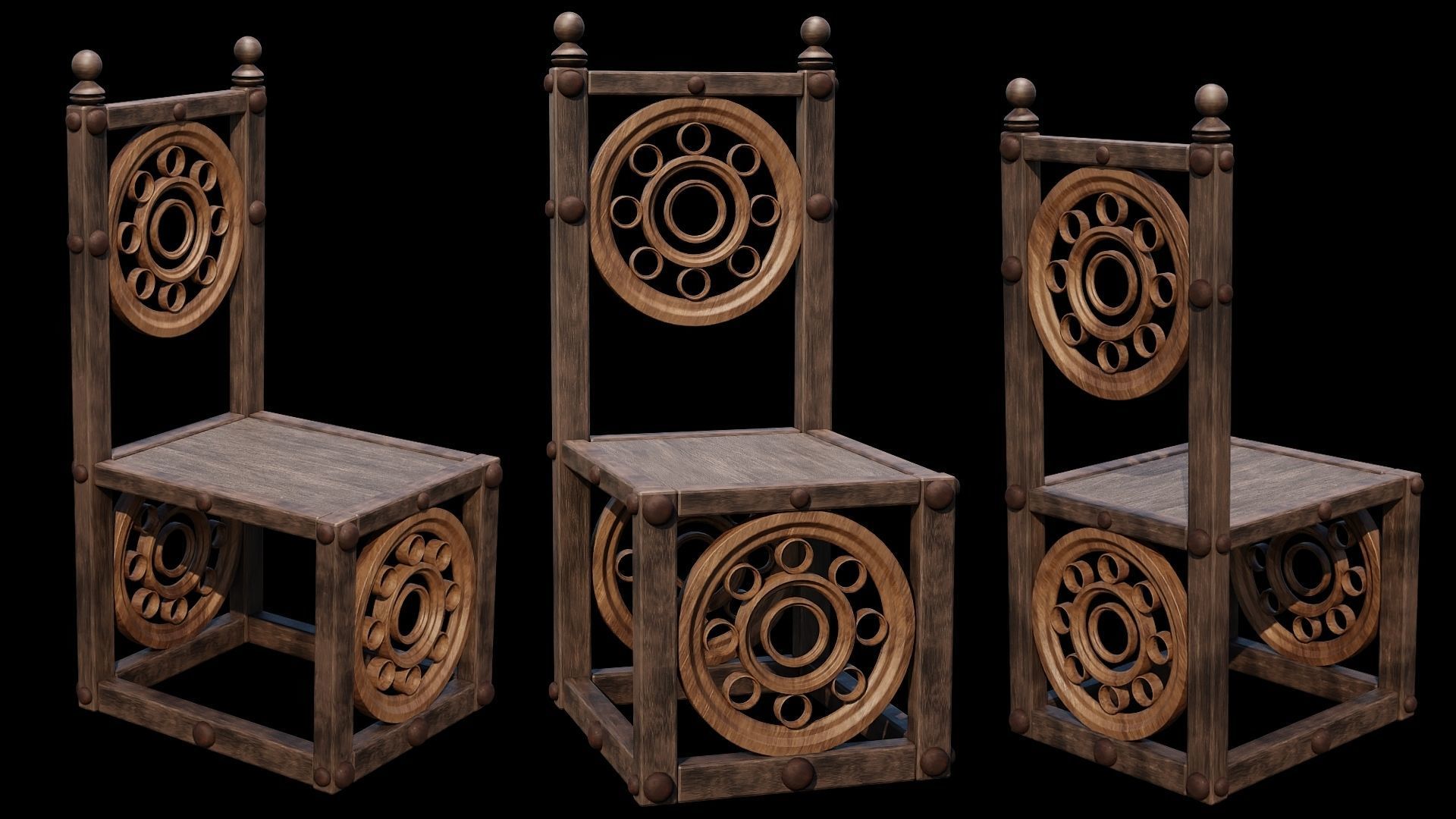 PBR WOOD FURNITURES - Asset - 04  - 4K Textures Game Ready Low-poly 3D model_11