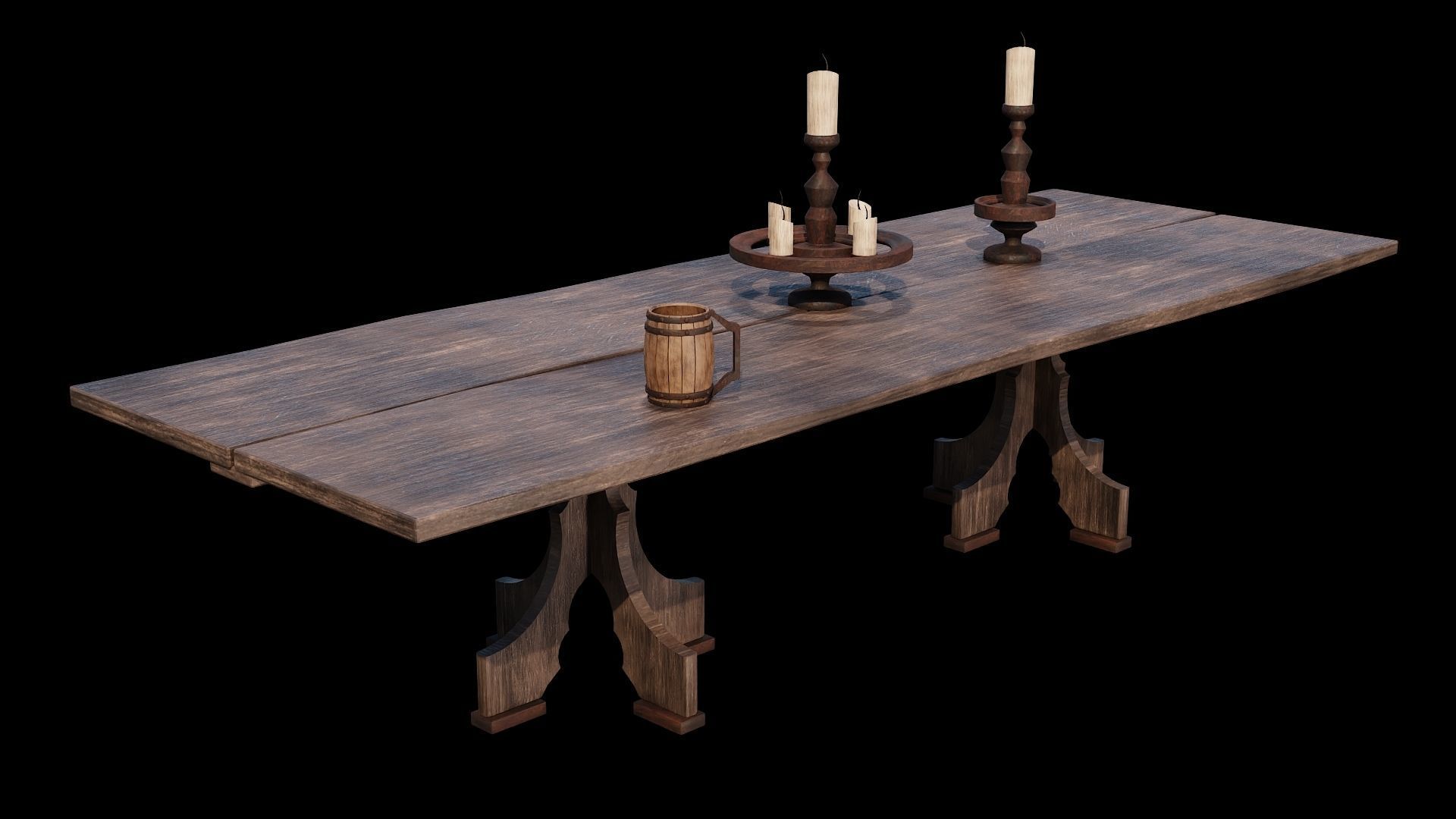 PBR WOOD FURNITURES - Asset - 04  - 4K Textures Game Ready Low-poly 3D model_14