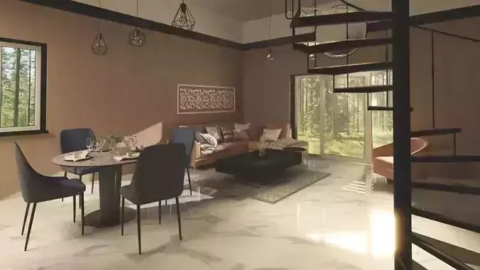 Spiral Staircase with Glass Steps