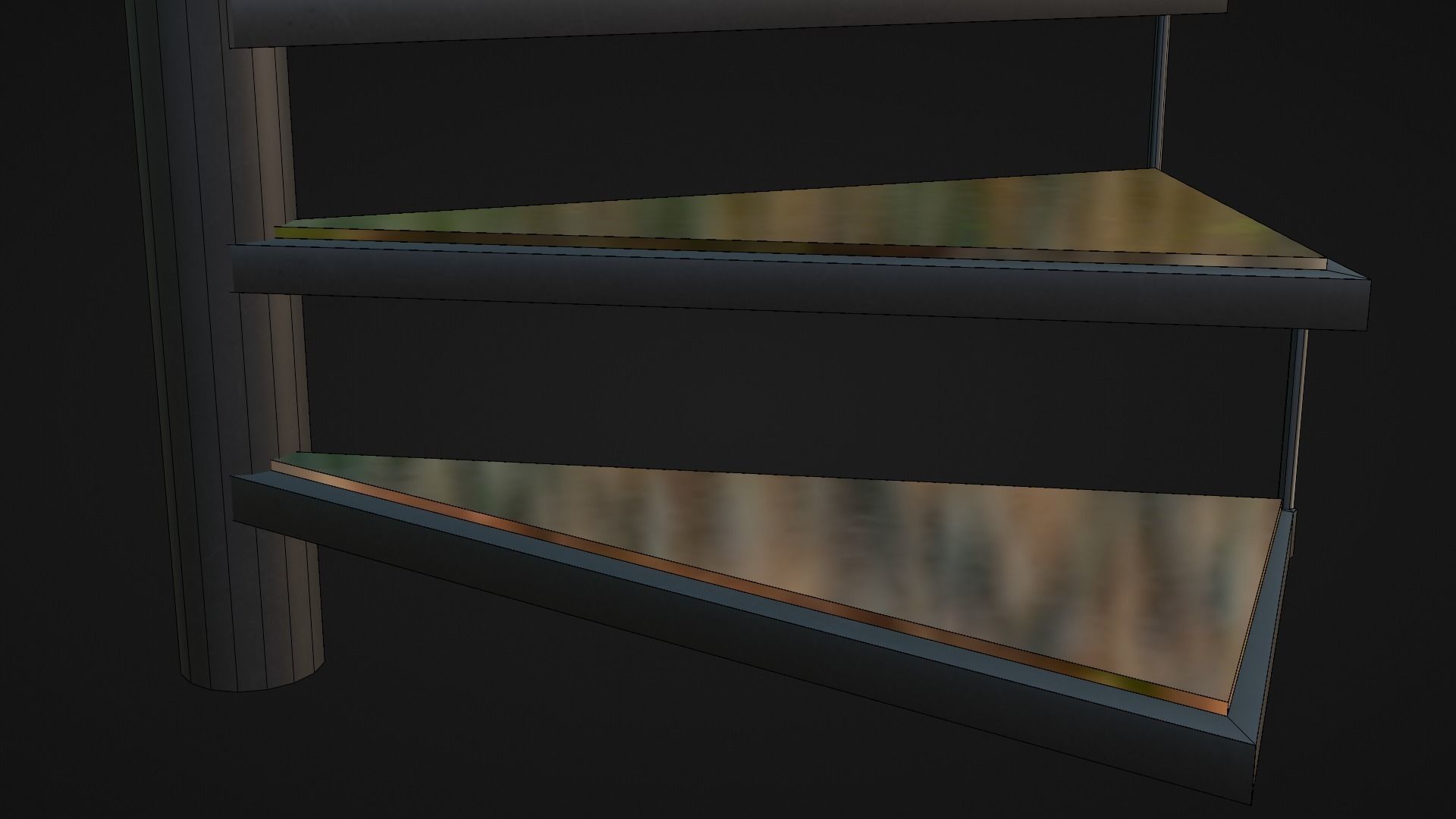 Spiral Staircase with Glass Steps Low-poly 3D model_9