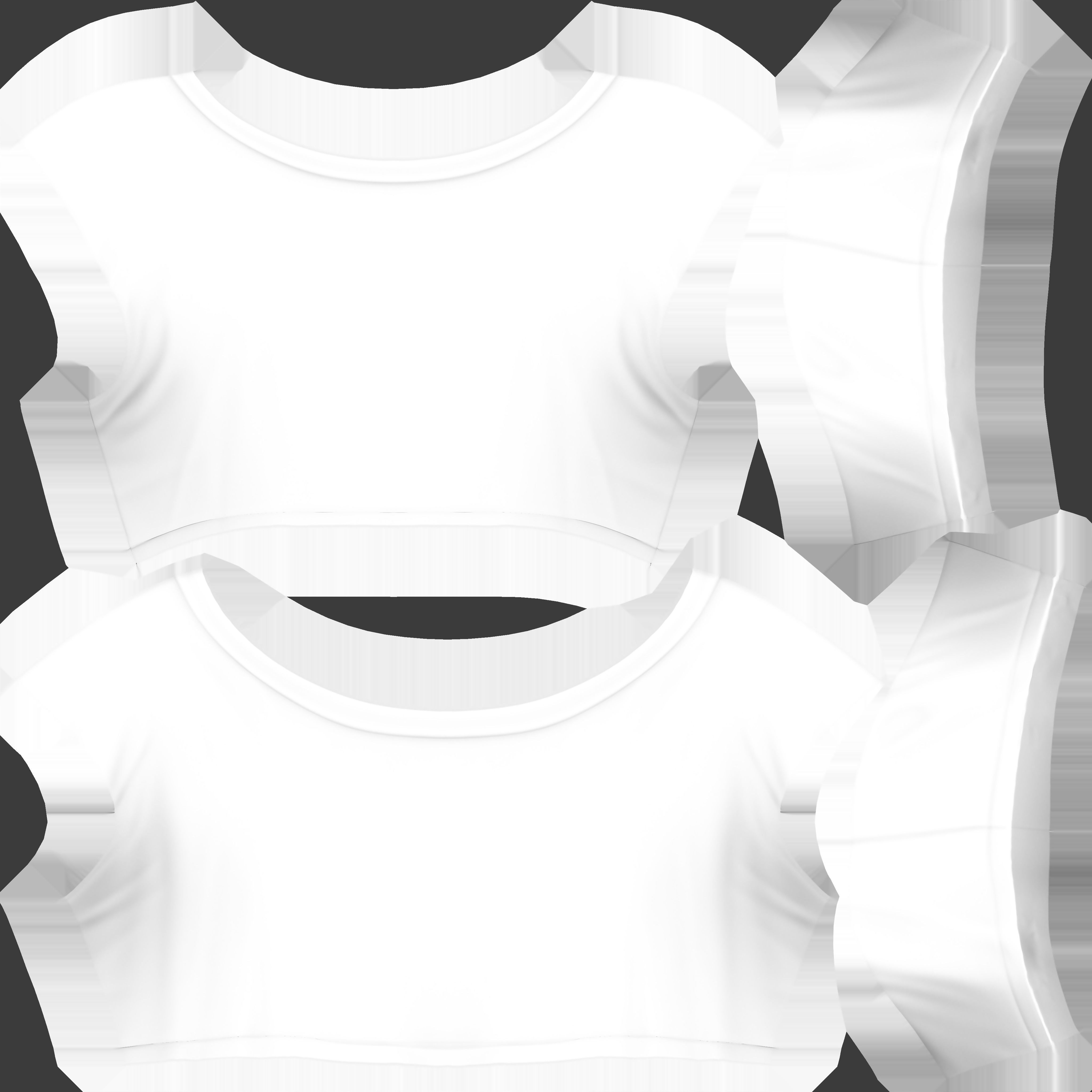 Blue Crop Top with Dungaree Low-poly 3D model_15