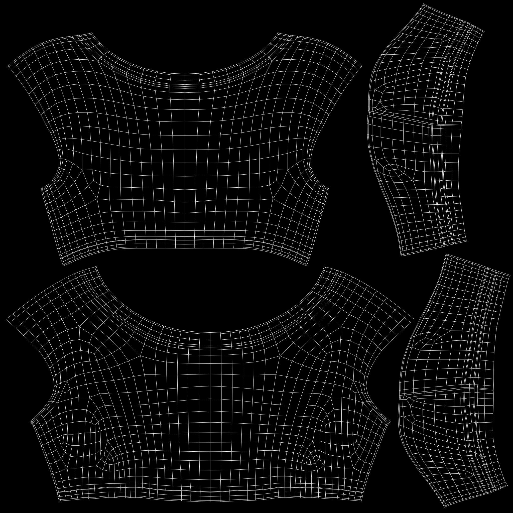 Blue Crop Top with Dungaree Low-poly 3D model_17