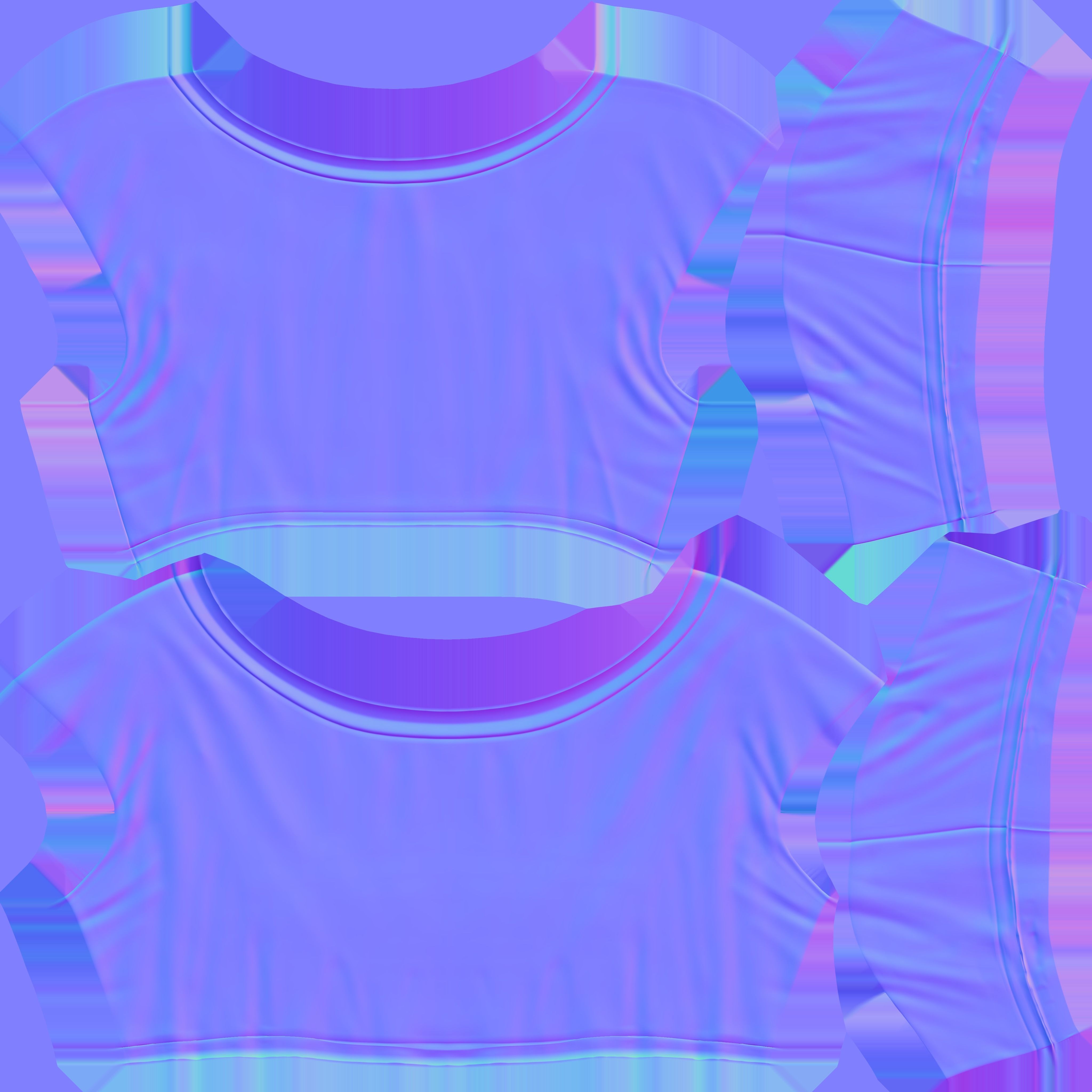 Blue Crop Top with Dungaree Low-poly 3D model_10