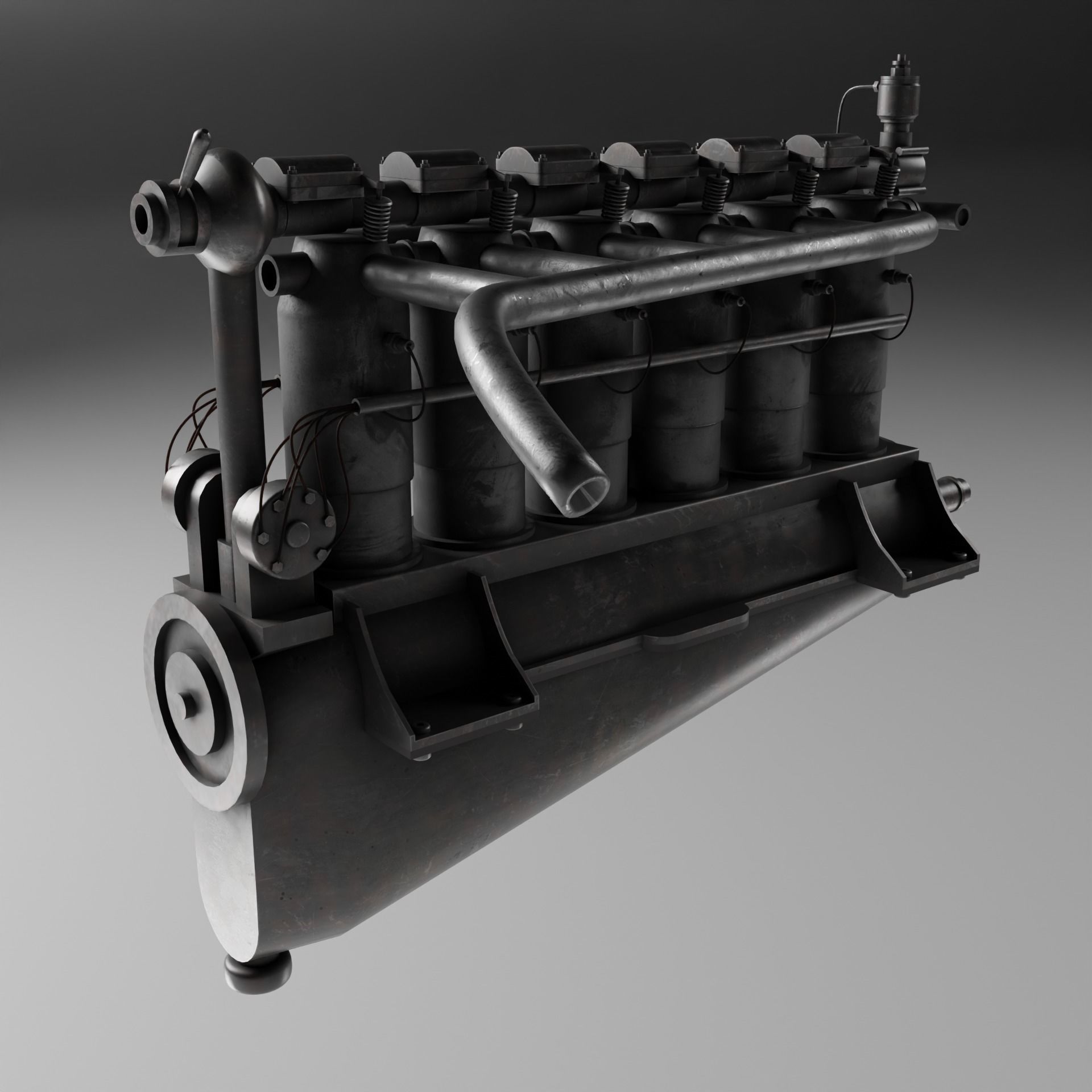 Mercedes DIII Low-poly 3D model_2