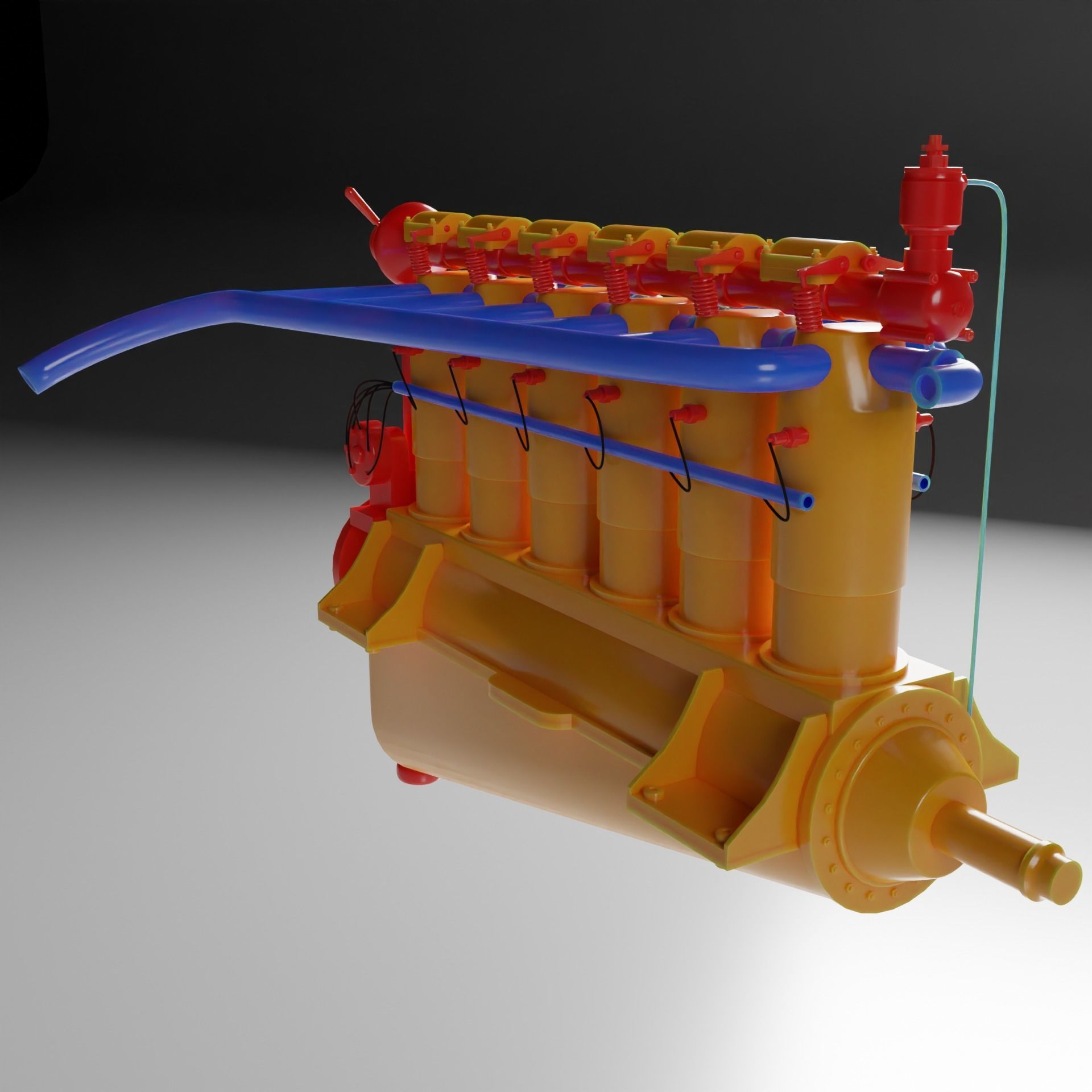 Mercedes DIII Low-poly 3D model_7