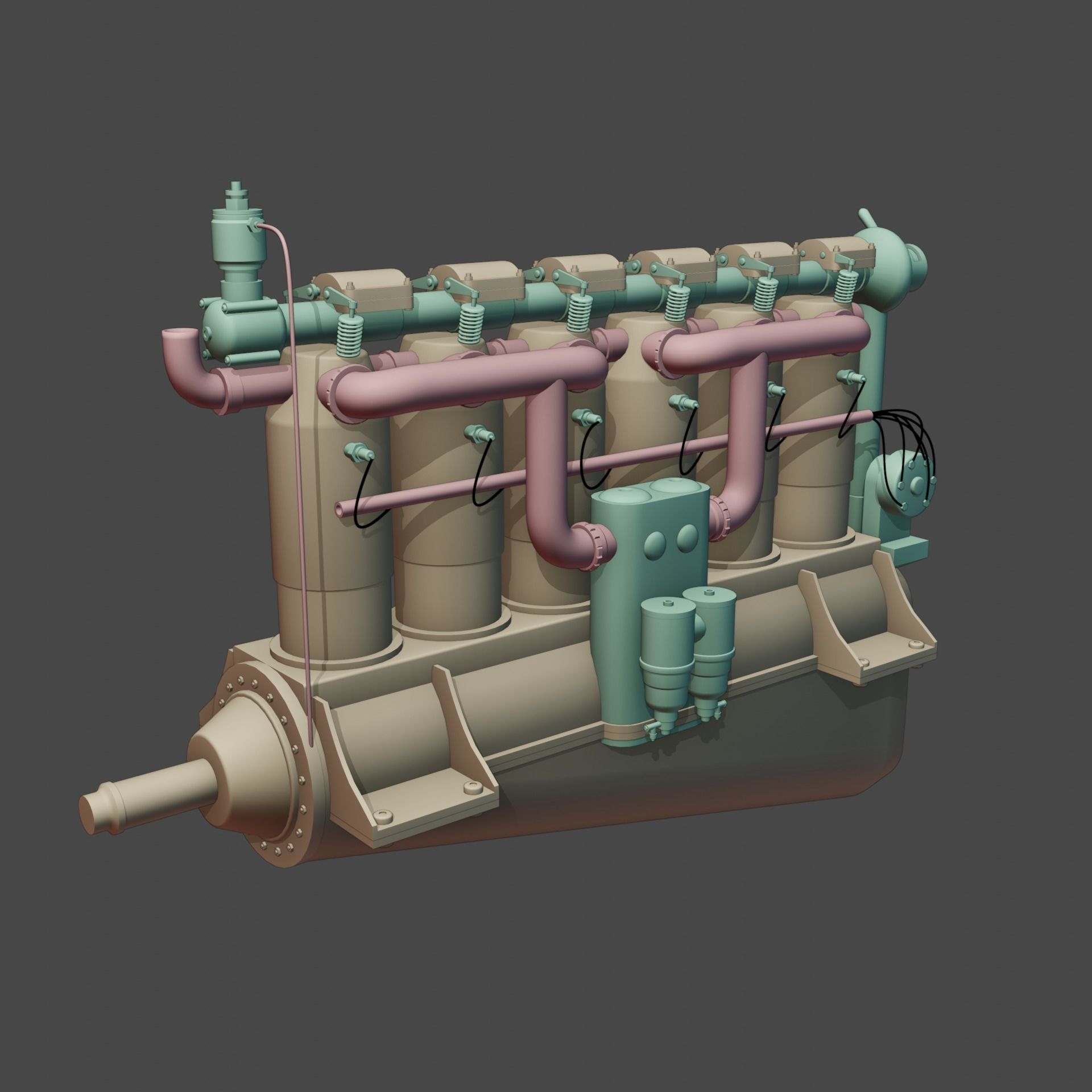 Mercedes DIII Low-poly 3D model_5