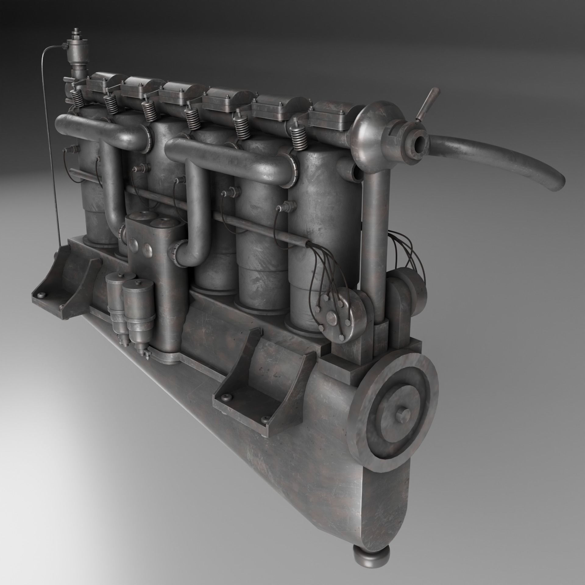 Mercedes DIII Low-poly 3D model_1