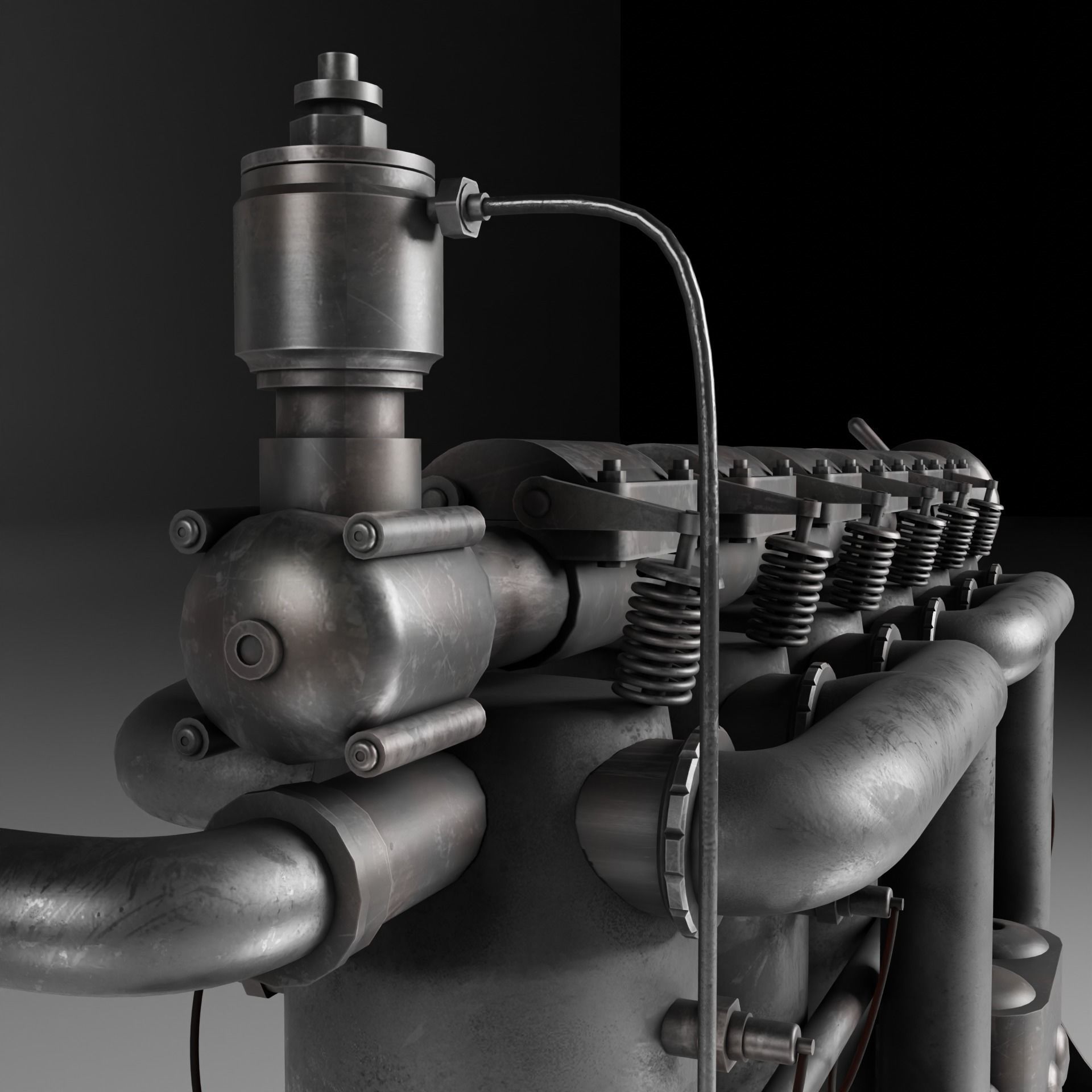 Mercedes DIII Low-poly 3D model_4