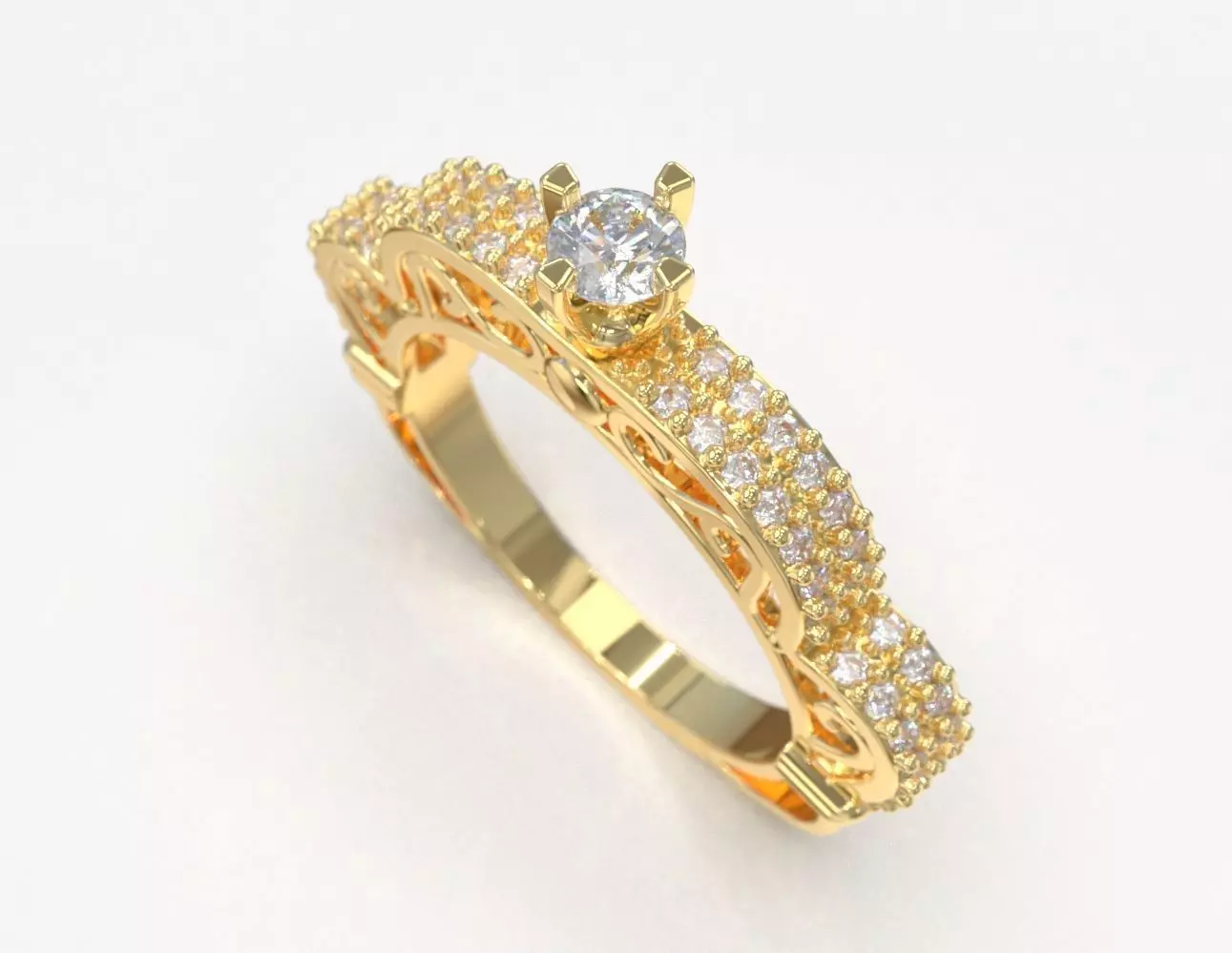 solitaire ring 16 3D print model_0