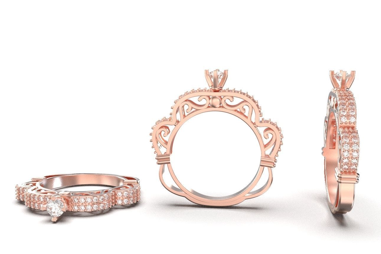 solitaire ring 16 3D print model_2