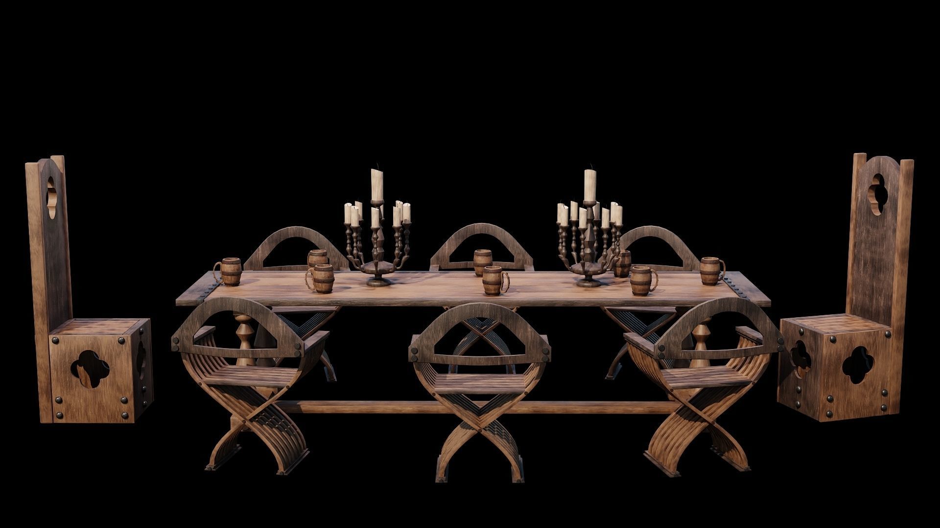 PBR WOOD FURNITURES - Collection - 03  - 4K Textures Game Ready _29