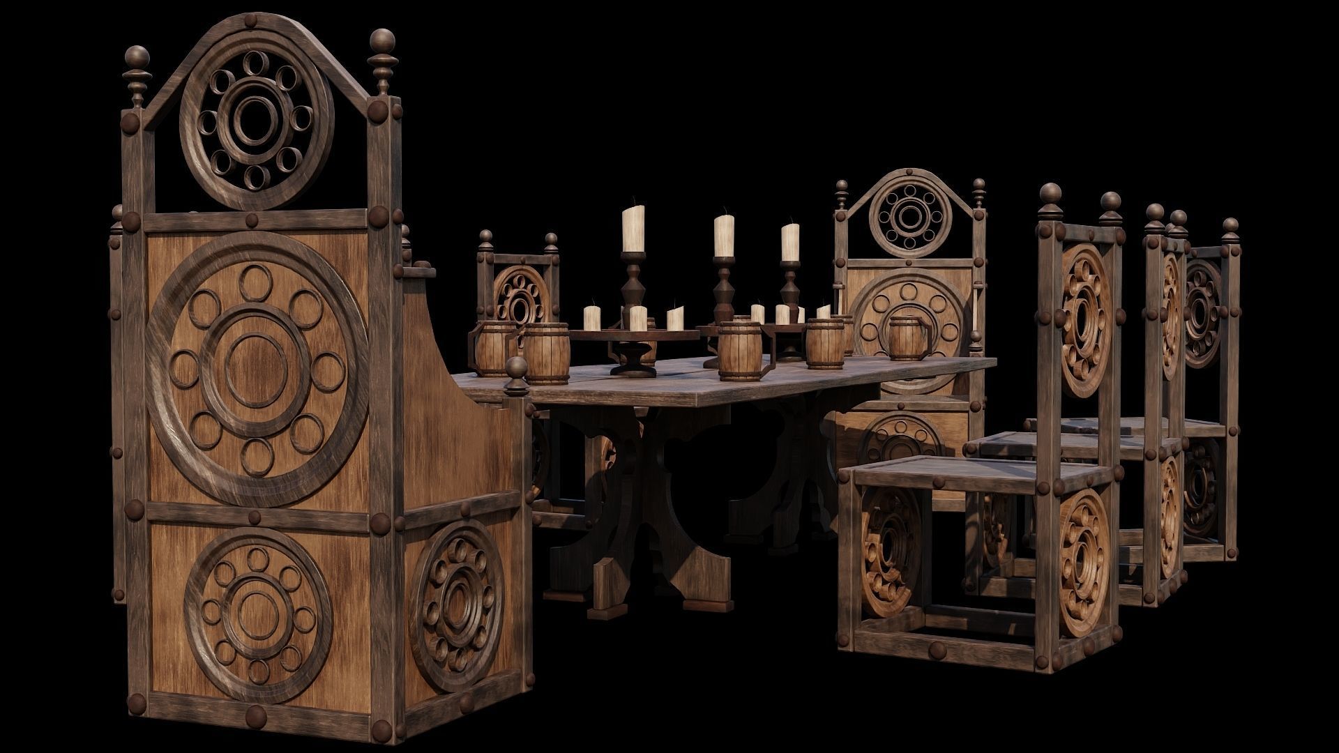 PBR WOOD FURNITURES - Collection - 03  - 4K Textures Game Ready _62